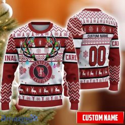 NCAA Stanford Cardinal Custom Name Number Reindeer Pattern Ugly Christmas Sweater