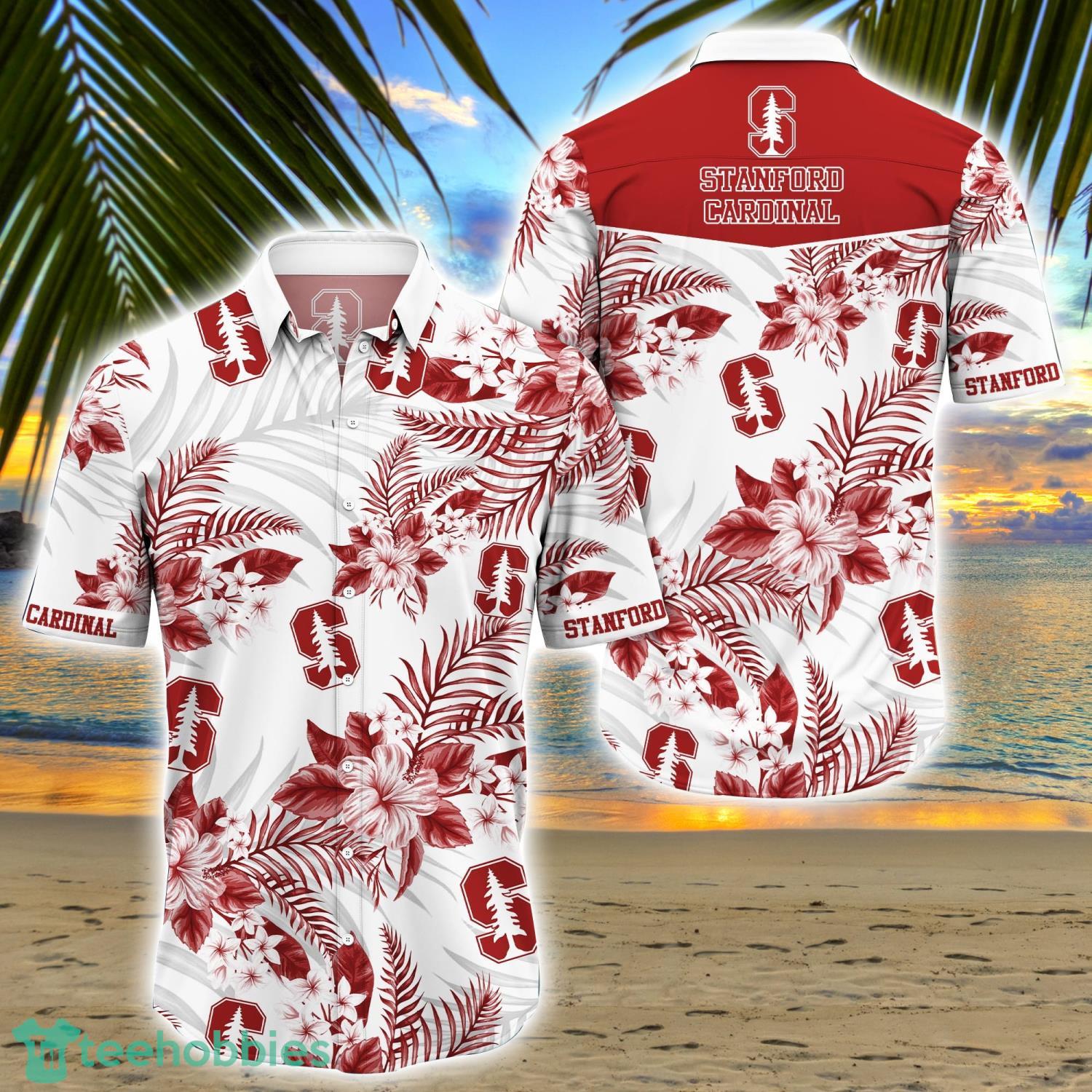 NCAA Stanford Cardinal Tropical Hibiscus Pattern Hawaiian Shirt