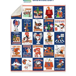 Alternative view of NCAA Syracuse Orange Christmas Snoopy Peanuts Fleece Blanket