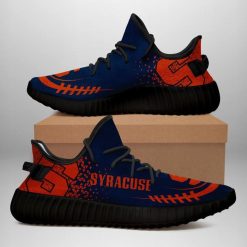 Alternative view of NCAA Syracuse Orange Navy Orange Yeezy Boost Sneakers