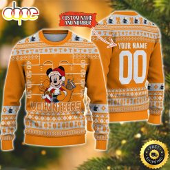 NCAA Tennessee Volunteers Custom Name Number Mickey Ugly Christmas Sweater