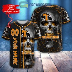 NCAA Tennessee Volunteers Custom Name Number Skull Design Baseball Jersey