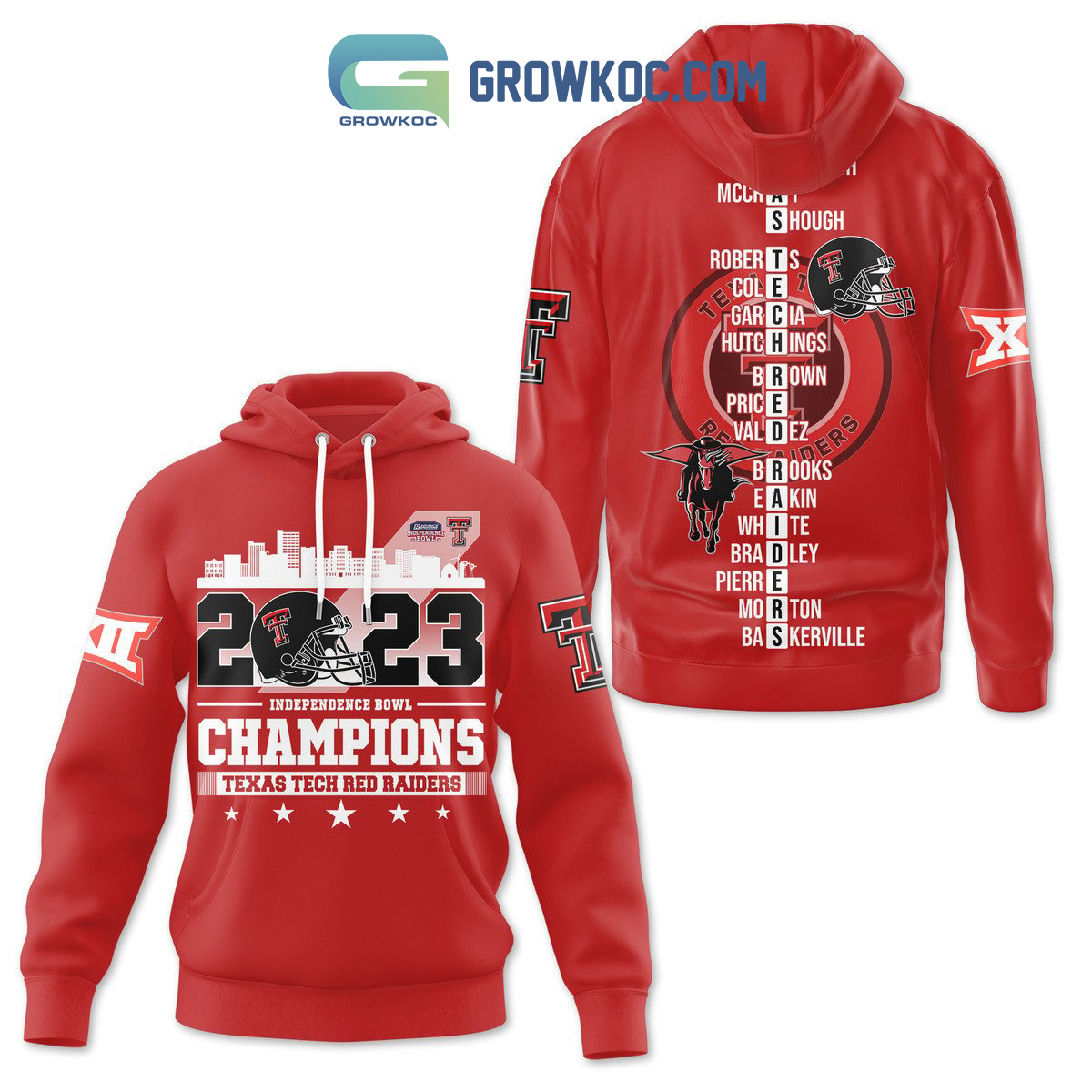 NCAA Texas Tech Red Raiders 2023 Independence Bowl Red Pullover Hoodie