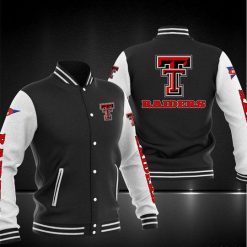 NCAA Texas Tech Red Raiders Black White Baseball Jacket