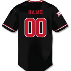 Alternative view of NCAA Texas Tech Red Raiders Custom Name Number Black Baseball Jersey