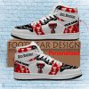 NCAA Texas Tech Red Raiders Custom Name White Red Air Jordan 1 High Sneakers