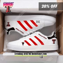 NCAA Texas Tech Red Raiders White Red Stripes Stan Smith Shoes