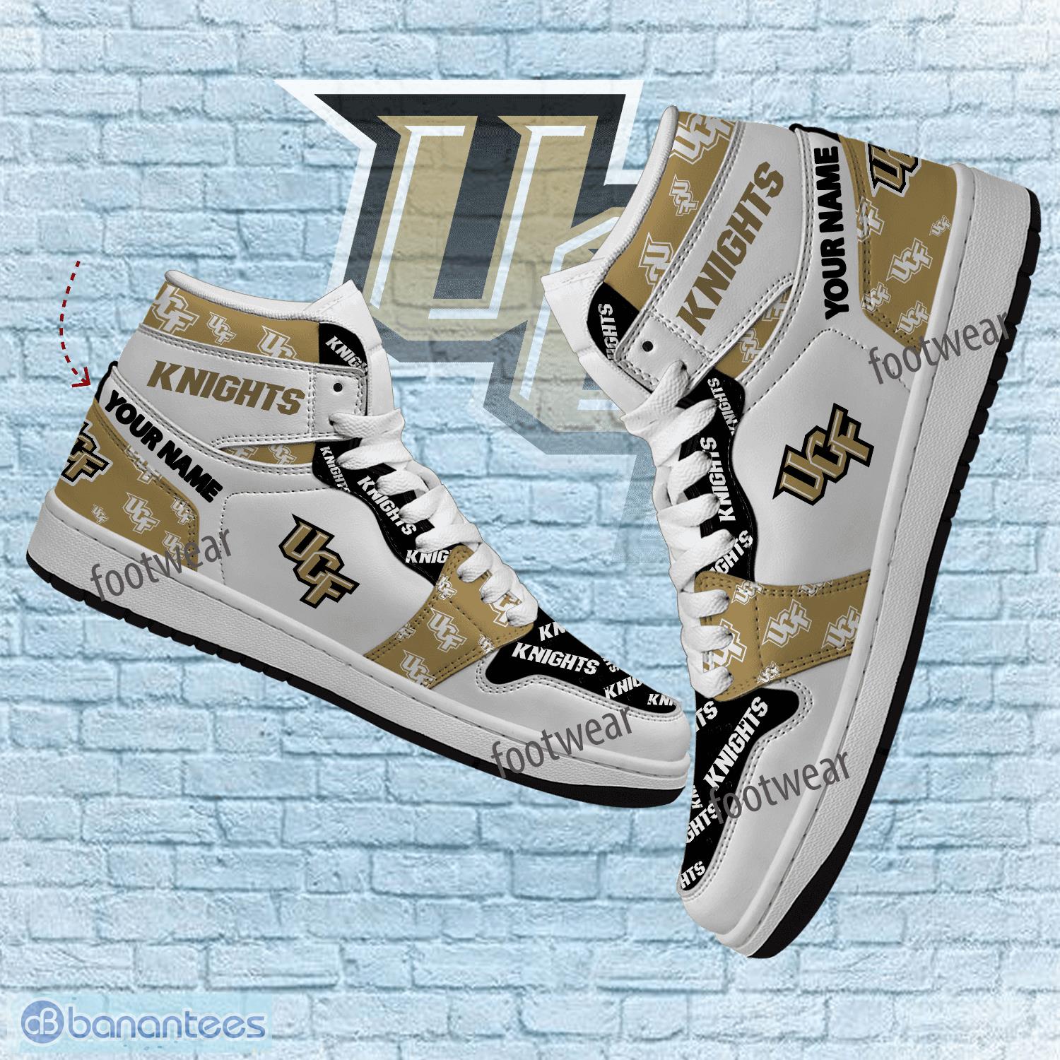 NCAA UCF Knights Custom Name Logo Air Jordan 1 High Sneakers