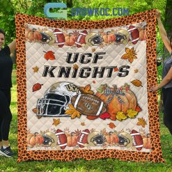 Alternative view of NCAA UCF Knights Welcome Fall Pumpkin Quilt Blanket