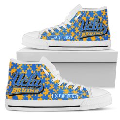 NCAA UCLA Bruins Puzzle Logo High Top Shoes