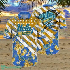 NCAA UCLA Bruins Tropical Flower - Flag Pattern Hawaiian Shirt