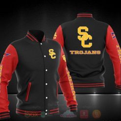 NCAA USC Trojans Black Red Baseball Jacket