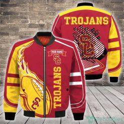 NCAA USC Trojans Custom Name Fire Ball Bomber Jacket