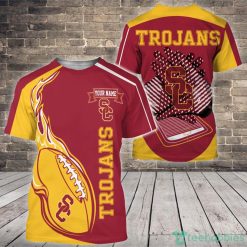 NCAA USC Trojans Custom Name Fire Ball T-Shirt