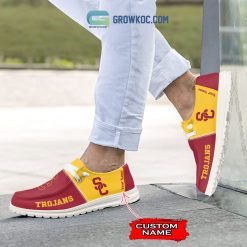 Alternative view of NCAA USC Trojans Custom Name Gold Red Hey Dude Shoes