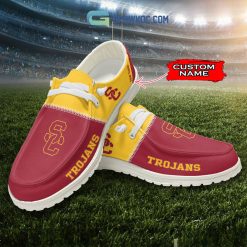 NCAA USC Trojans Custom Name Gold Red Hey Dude Shoes