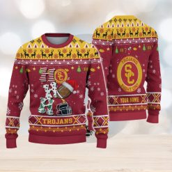 NCAA USC Trojans Custom Name HO HO HO Ugly Christmas Sweater