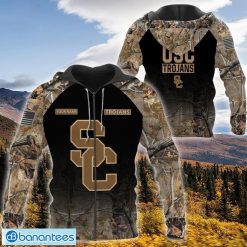 NCAA USC Trojans Custom Name Hunting Camo Style Zip Up Hoodie