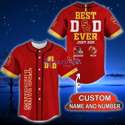 NCAA USC Trojans Custom Name Number Best Dad Ever Baseball Jersey