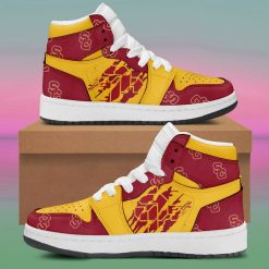 NCAA USC Trojans Gold Red Air Jordan 1 High Sneakers