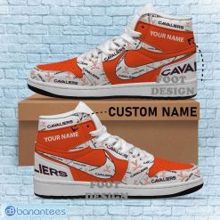 Alternative view of NCAA Virginia Cavaliers Custom Name New Season Design Air Jordan 1 High Sneakers