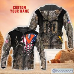 NCAA Virginia Cavaliers Custom Name Number Hunting Pattern Design Zip Up Hoodie