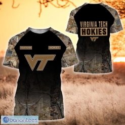 NCAA Virginia Tech Hokies Custom Name Hunting Camo Style T-Shirt