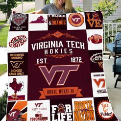 Alternative view of NCAA Virginia Tech Hokies EST 1872 Fleece Blanket