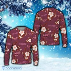 NCAA Virginia Tech Hokies Tropical Hibicus Flowers Sweater
