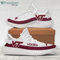 NCAA Virginia Tech Hokies White Yeezy Boost Sneakers