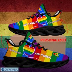 Alternative view of NCAA Air Force Falcons Custom Name Rainbow LGBT Love Max Soul Shoes