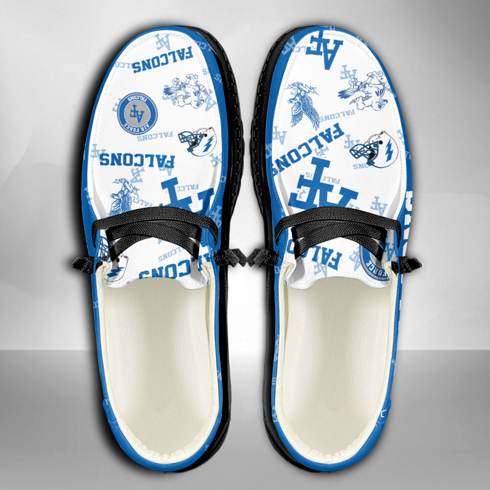 NCAA Air Force Falcons Custom Name White Blue Hey Dude Shoes - Image 3