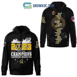 NCAA Appalachian State Mountaineers 2023 Champions Black Zip Up Hoodie