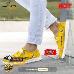 Alternative view of NCAA Appalachian State Mountaineers Custom Name Yellow Hey Dude Shoes