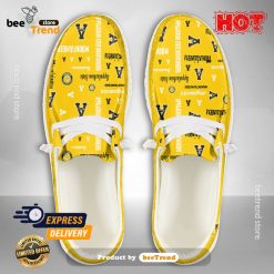 NCAA Appalachian State Mountaineers Custom Name Yellow Hey Dude Shoes