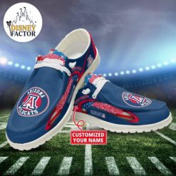 NCAA Arizona Wildcats Custom Name Blue Hey Dude Shoes