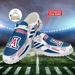 NCAA Arizona Wildcats Custom Name Blue White Hey Dude Shoes