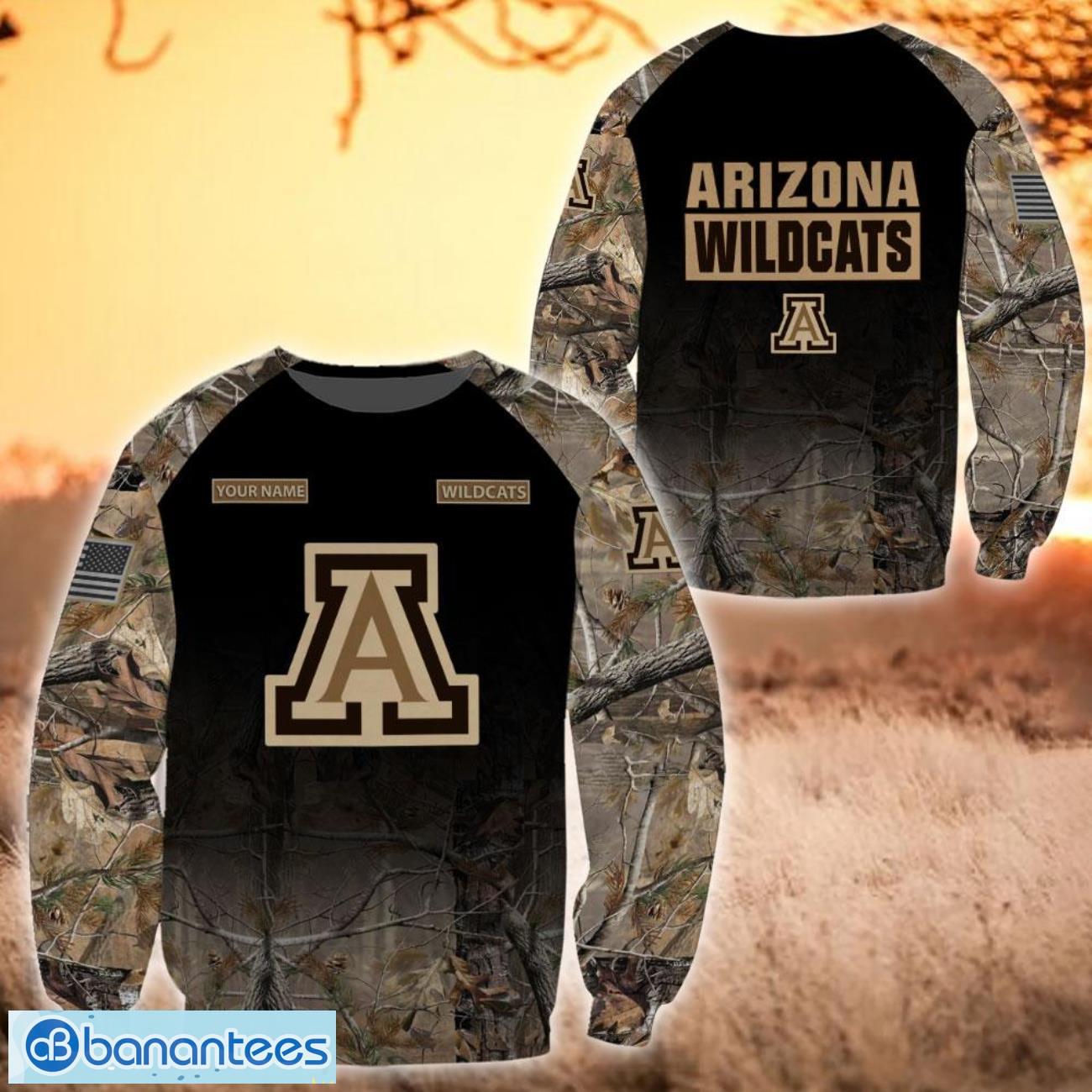 NCAA Arizona Wildcats Custom Name Hunting Camo Style Sweatshirt