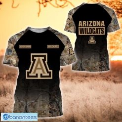 NCAA Arizona Wildcats Custom Name Hunting Camo Style T-Shirt