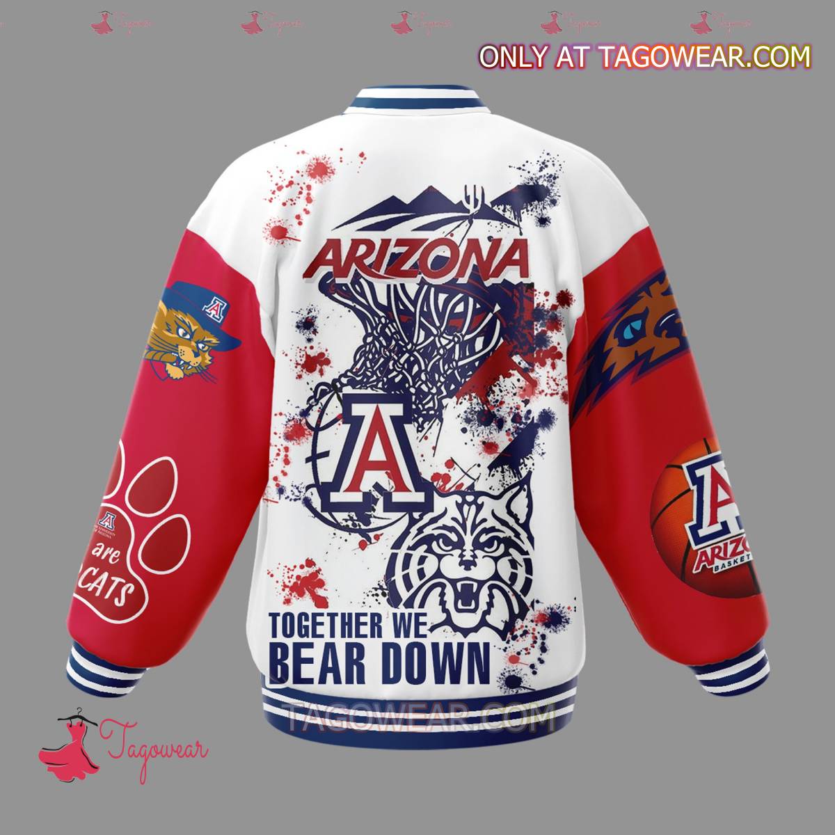 NCAA Arizona Wildcats Together We Fear Down Baseball Jacket - Image 3