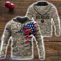 NCAA Arkansas State Red Wolves Custom Name Camo Pattern Pullover Hoodie