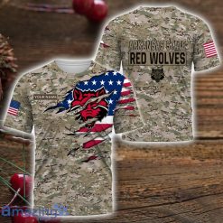 NCAA Arkansas State Red Wolves Custom Name Camo Pattern T-Shirt