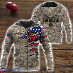 NCAA Arkansas State Red Wolves Custom Name Camo Pattern Zip Up Hoodie