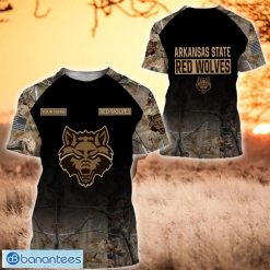 NCAA Arkansas State Red Wolves Custom Name Hunting Camo Style T-Shirt