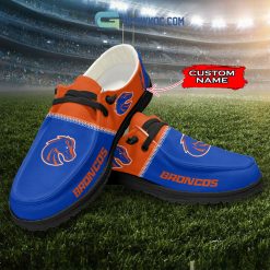 Alternative view of NCAA Boise State Broncos Custom Name Blue Orange Hey Dude Shoes