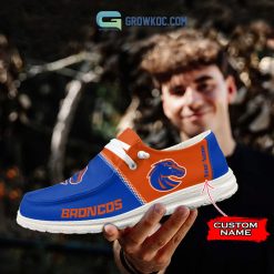 NCAA Boise State Broncos Custom Name Blue Orange Hey Dude Shoes - Image 4