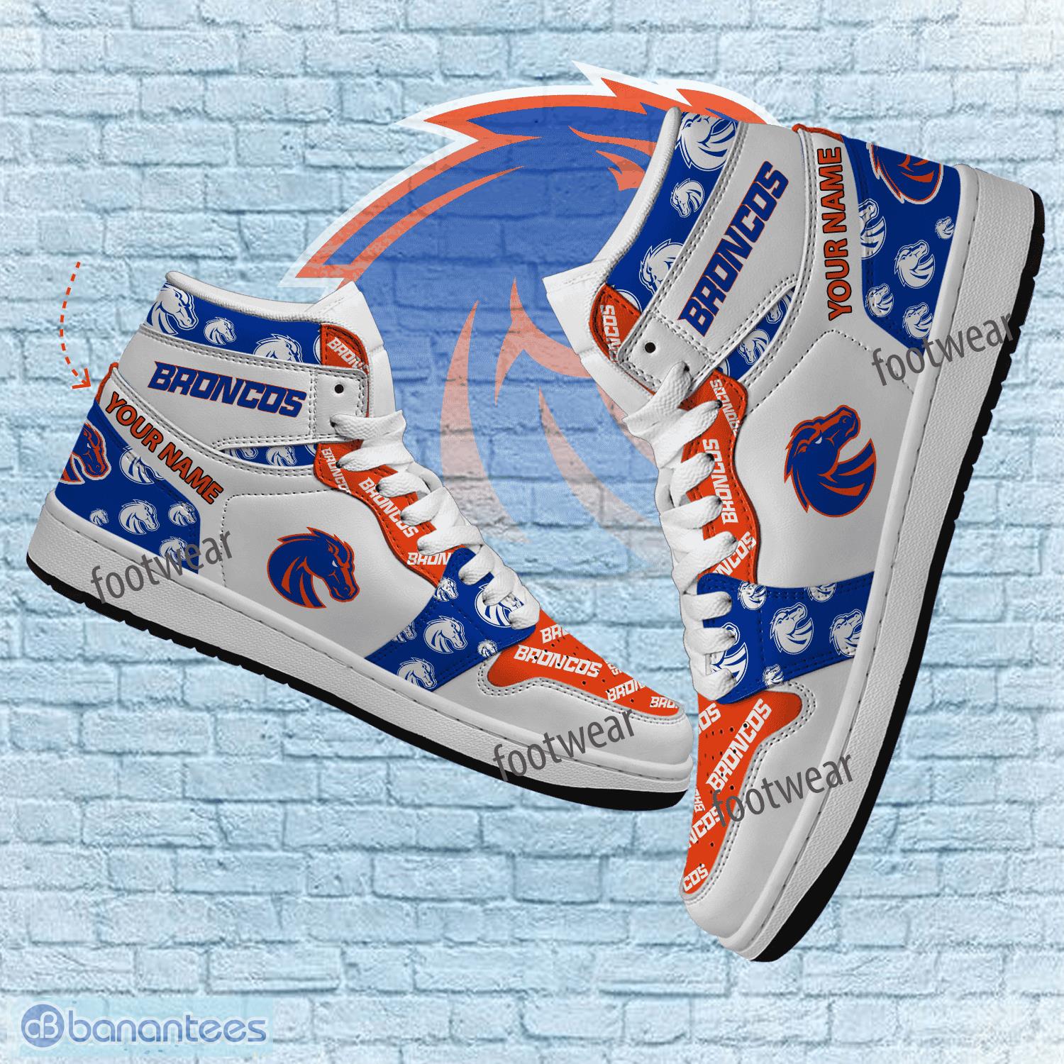 NCAA Boise State Broncos Custom Name Logo Air Jordan 1 High Sneakers