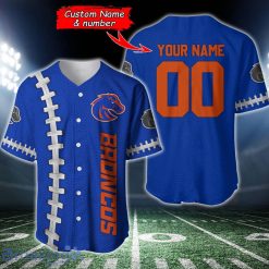 NCAA Boise State Broncos Custom Name Number Blue Baseball Jersey