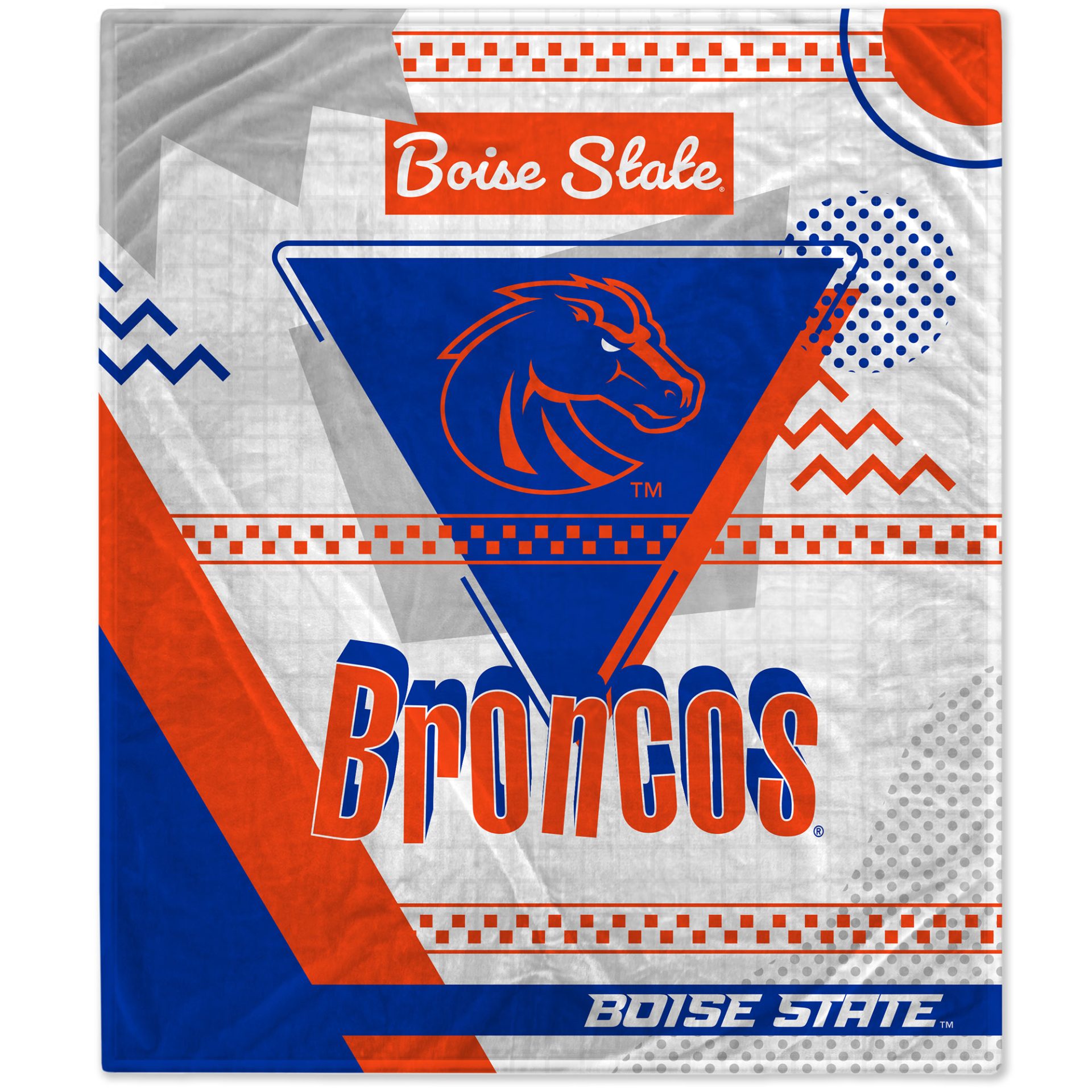 NCAA Boise State Broncos Neon Triangle Flannel Fleece Blanket