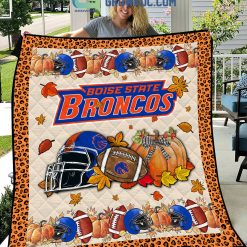 NCAA Boise State Broncos Welcome Fall Pumpkin Quilt Blanket